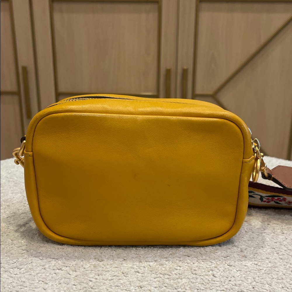 Tory Burch Mustard Crossbody with Embroidered Strap - Picture 5 of 8